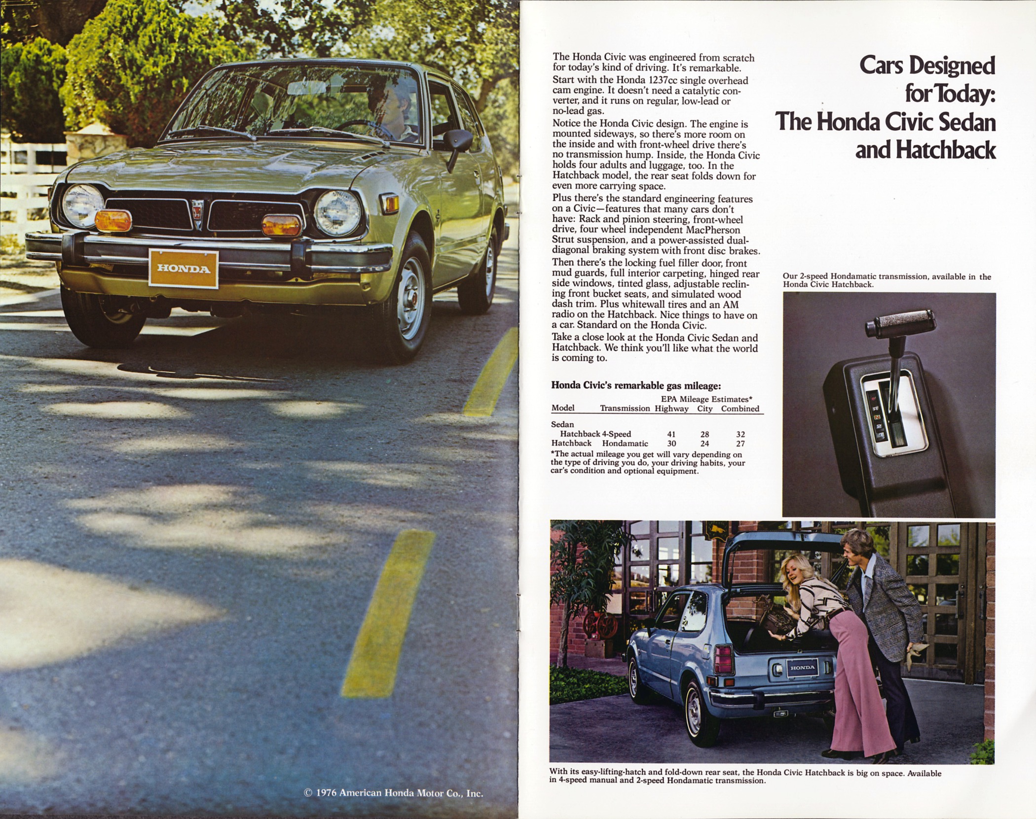 1976 Honda Civic Brochure Page 3